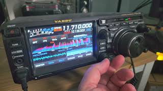 Voice of Korea from North Korea 1700 UTC on 11710 kHz Shortwave Yaesu FTdx10 on end fed antenna