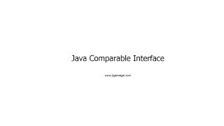 Java Comparable Interface