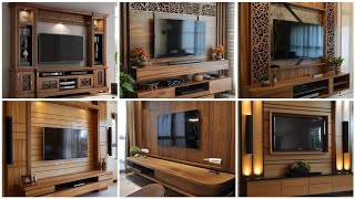 New Model Wooden TV Wall Unit Design 2025 | Living Room Wooden TV Cabinet Design