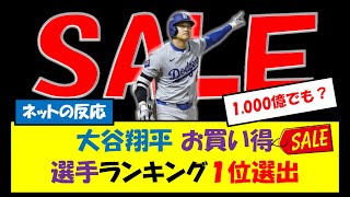 【ネットの反応】大谷翔平 お買い得選手ランキング１位選出