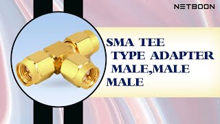 Sma Male To Dual Sma Male Connector T Type 3 Way Splitter Antenna Converter Adapter