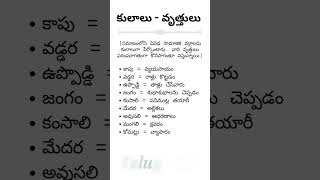 తెలంగాణ సామాజిక వర్గాలు #వివిధ వృత్తులు #castesystem #generalstudies #questions #tgpsc #appsc #group