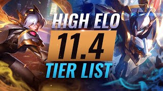 HIGH ELO Best Champions TIER List - League of Legends Patch 11.4