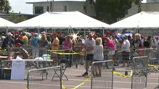 Crowd lines up hours before Jacksonville Trump rally set to begin