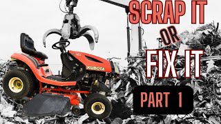 * PART 1 * Scrap It OR Fix It! Kubota T1870 Tractor With A Kawasaki Engine! Will it Live Again?!