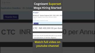 Cognizant Superset Mega Hiring Started #cognizant #job #freshers #shorts #trending #viralshorts