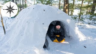Solo Winter Camping in a Quinzee at -20