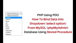 php fill dropdown from mysql (phpmyadmin) using stored procedure