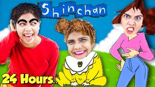 Living like Shinchan in Real Life for 24 hours!! Funny Challenge😂