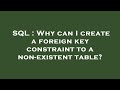 SQL : Why can I create a foreign key constraint to a non-existent table?