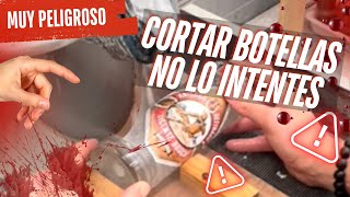 ⚠️ MUY PELIGROSO, CORTAR BOTELLAS CON DISCO !! NO LO INTENTES. Reciclamos botellas de cristal.