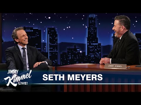 Seth Meyers on the Trump trial, the Strike Force Five podcast and Andy Samberg crashes his interview
