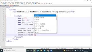 JavaScript All Arithmetic Operations Perform In Single Program