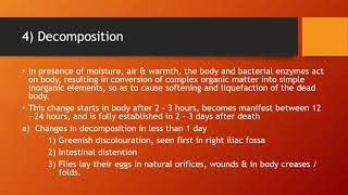 Estimation of Postmortem interval