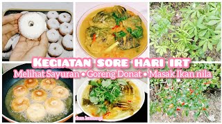 KEGIATAN SORE HARI IRT • MELIHAT SAYURAN • GORENG DONAT • MASAK KUNING IKAN NILA • Vlog irt