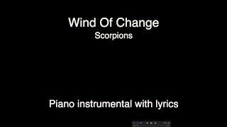 Wind Of Change - Scorpions (piano KARAOKE)