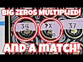 BIG ZEROS MULTIPLIED + a match on the same ticket = BIG WIN!