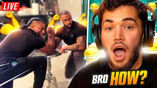 Zias Arm Wrestles Adin Ross's BODYGUARD... *FUNNY*