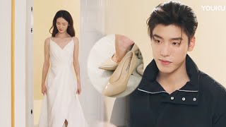 💗美女霸總穿著性感吊帶裙太美了，小狼狗看得癡迷，立馬付款給她買一雙高跟鞋！#金晨#王子異#不會戀愛的我們#WhyWomenLove