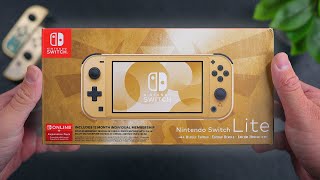 Nintendo Switch Lite HYRULE EDITION Unboxing \u0026 First Impressions! 😍✨