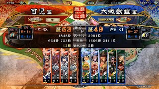 【三国志大戦】Ver.3.7.3A[覇王に向かって]孟獲\u0026華雄+後援VS侠者の大徳