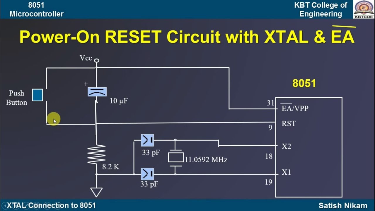 Reset Circuit And Power On Reset Circuit Of 8051 Microcontroller - YouTube