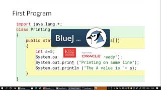 Java - Java HelloWorld | BlueJ | println | print | Concatenation