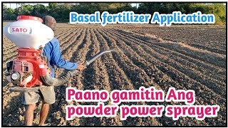 knapsack powder power sprayer, Para sa pag apply ng abono || How to use knapsack powder sprayer