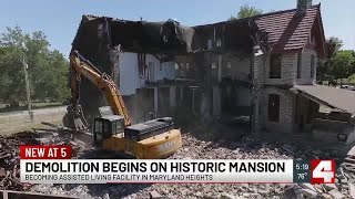 Historic mansion in Maryland Heights demolished for assisted living facility