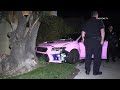 Female Driver in Pink Subaru Crashes Into Parked Cars | San Diego