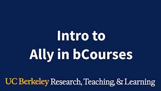 Intro to Ally in bCourses