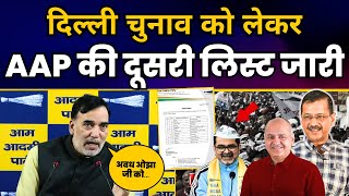 Delhi Vidhansabha Elections को लेकर AAP Candidates की 2nd List हुई जारी | Gopal Rai