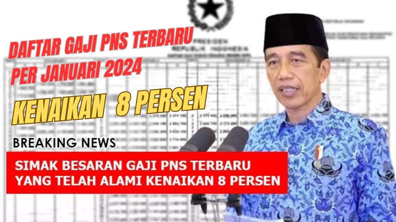 Daftar GAJI PNS Terbaru 2024 Setelah Kenaikan 8 Persen Usai PP Diteken ...