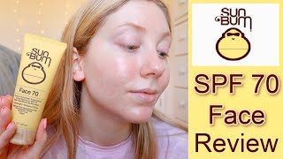 Sun Bum SPF 70 Face Review *on acne-prone, sensitive skin!* | Is it better than the SPF 50 face?!