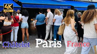 Paris France🇨🇵, walking tour in the Châtelet district, [4K UHD] 60 fps