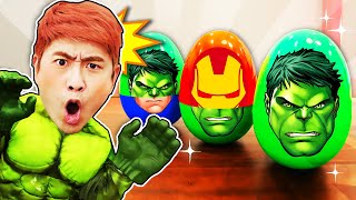 강이는 헐크가 되고 싶어요! Kangi want to be Hulk Superhero with Surprise Eggs! 럭키강이 LuckyKangi