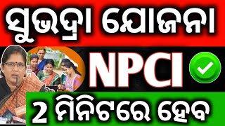 ଆସିଗଲା ଖୁସି ଖବର | 30 ତାରିଖ NPCI ଲିଙ୍କ କରନ୍ତୁ | Subhadra Yojana How To Complete NPCI Bank Account