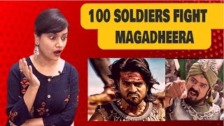 MAGADHEERA | 100 Soldier Fight Scene REACTION | BEST SCENE EVER | RAMCHARAN