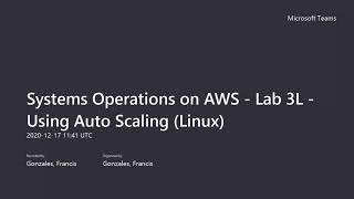 Systems Operations on AWS Lab 3L Using Auto Scaling Linux