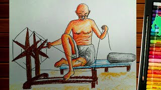 Mahatma gandhi drawing||drawing of gandhiji||gandhi jayanti