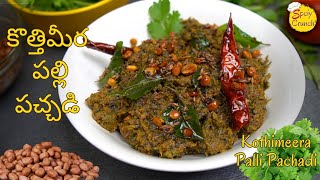 kotimeera Palli Pachadi || కొత్తిమీర పల్లి పచ్చడి || Coriander Palli Pachadi