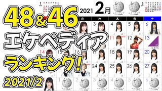 【坂道AKB 2月】エケペディアTOP10アクセス回数ランキング！(2021年2月)