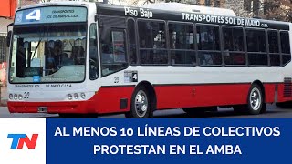 Al menos 10 líneas de colectivos de paro y los choferes protestan por la falta de pago de salarios