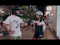 pushing the pace speedskater and street skater mic’ed up in new york city rollerblading