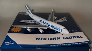 Unboxing the brand new Gemini jets western global 747-400F 1:400 scale (CAME BROKEN)