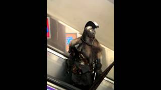 Dark Souls Knight Rides the Tube