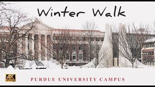 [HD] Walk around Purdue Campus in Extreme Winter -20 | Snow Storm | Student life in USA