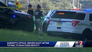 Driver shot after attempting to run over Marion County deputy during chase, officials say