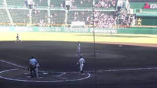 京都国際 中崎琉生くん初回の札幌日大を三人で抑えるピッチング（2024年8月8日 甲子園1回戦 京都国際 対 札幌日大）