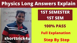 Physics Long Answers Explain | Degree 1st Year 1st Sem lPhysics Unit -1| Full Weitage |Shorttricks4u